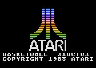 RealSports Basketball title screen for Atari 5200
